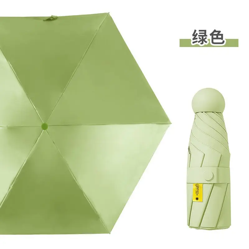 Mini Sunshade Umbrella 50% Fold Black Glue