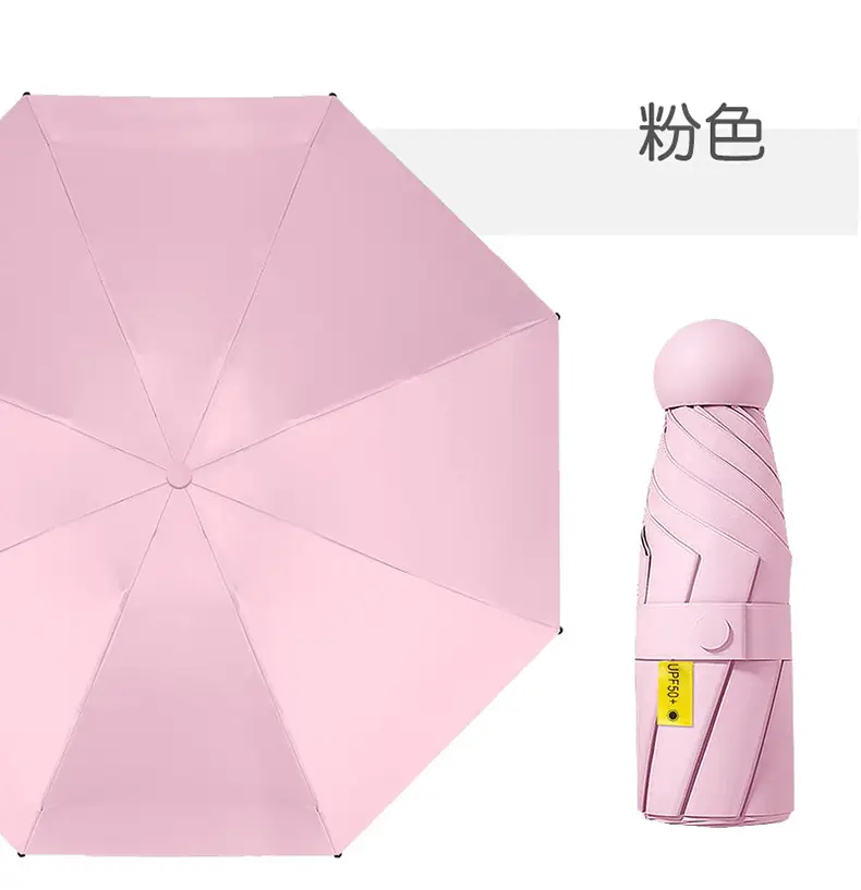 Mini Sunshade Umbrella 50% Fold Black Glue