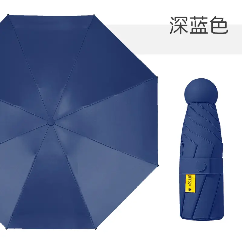 Mini Sunshade Umbrella 50% Fold Black Glue