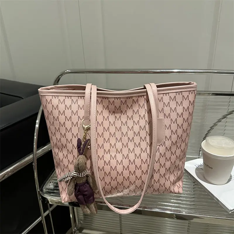 Women's 2025 Letter Textured Shoulder Bag Large Capacity - Image 10