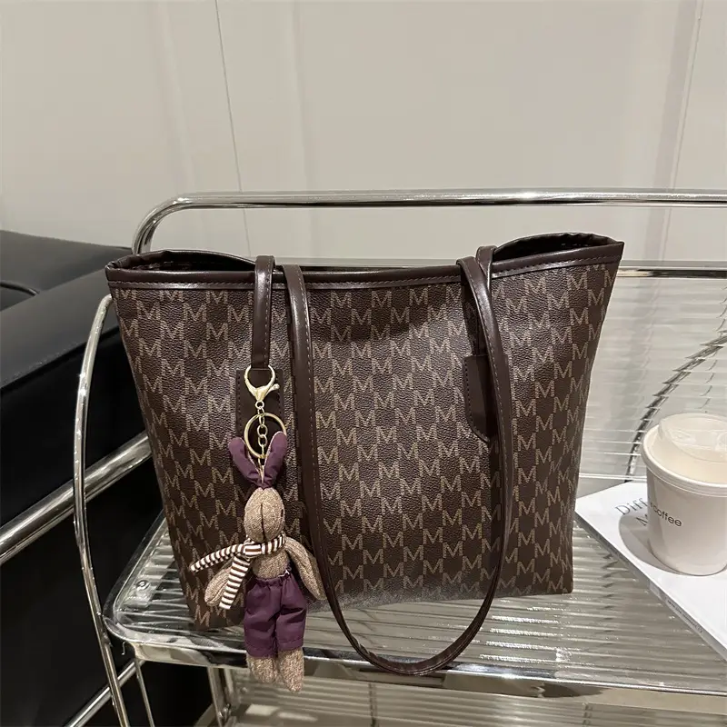 Women's 2025 Letter Textured Shoulder Bag Large Capacity - Image 11