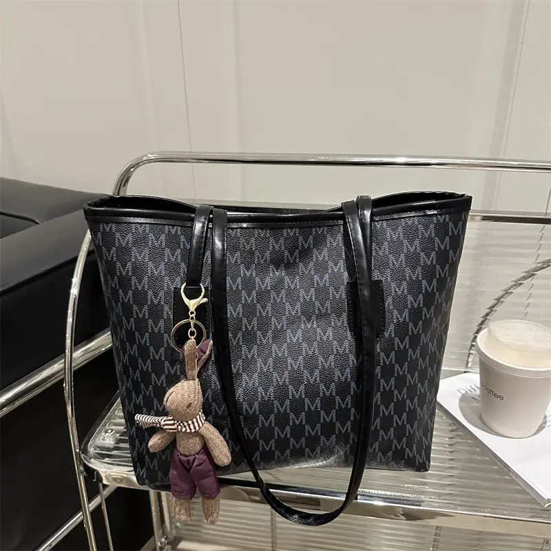 Women's 2025 Letter Textured Shoulder Bag Large Capacity - Image 12