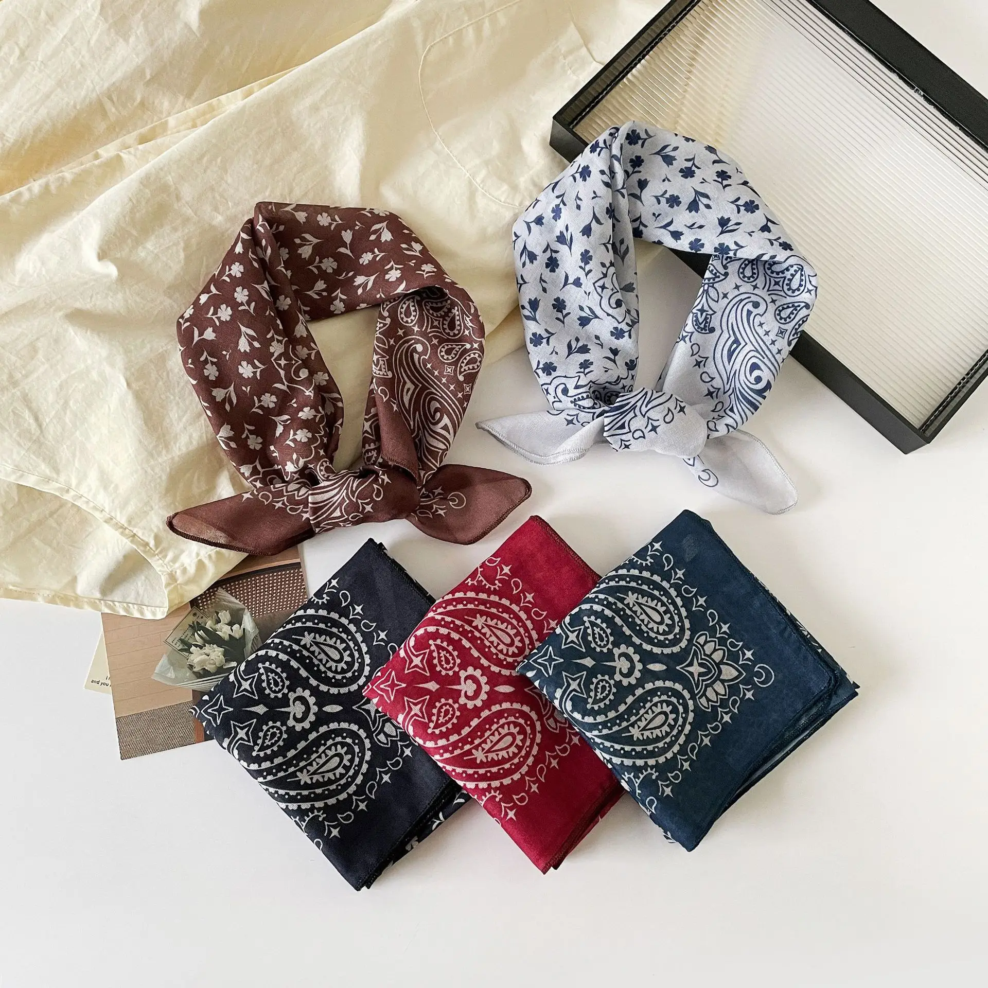 Plaid Leopard Print Scarf for Women Brown — feature 3