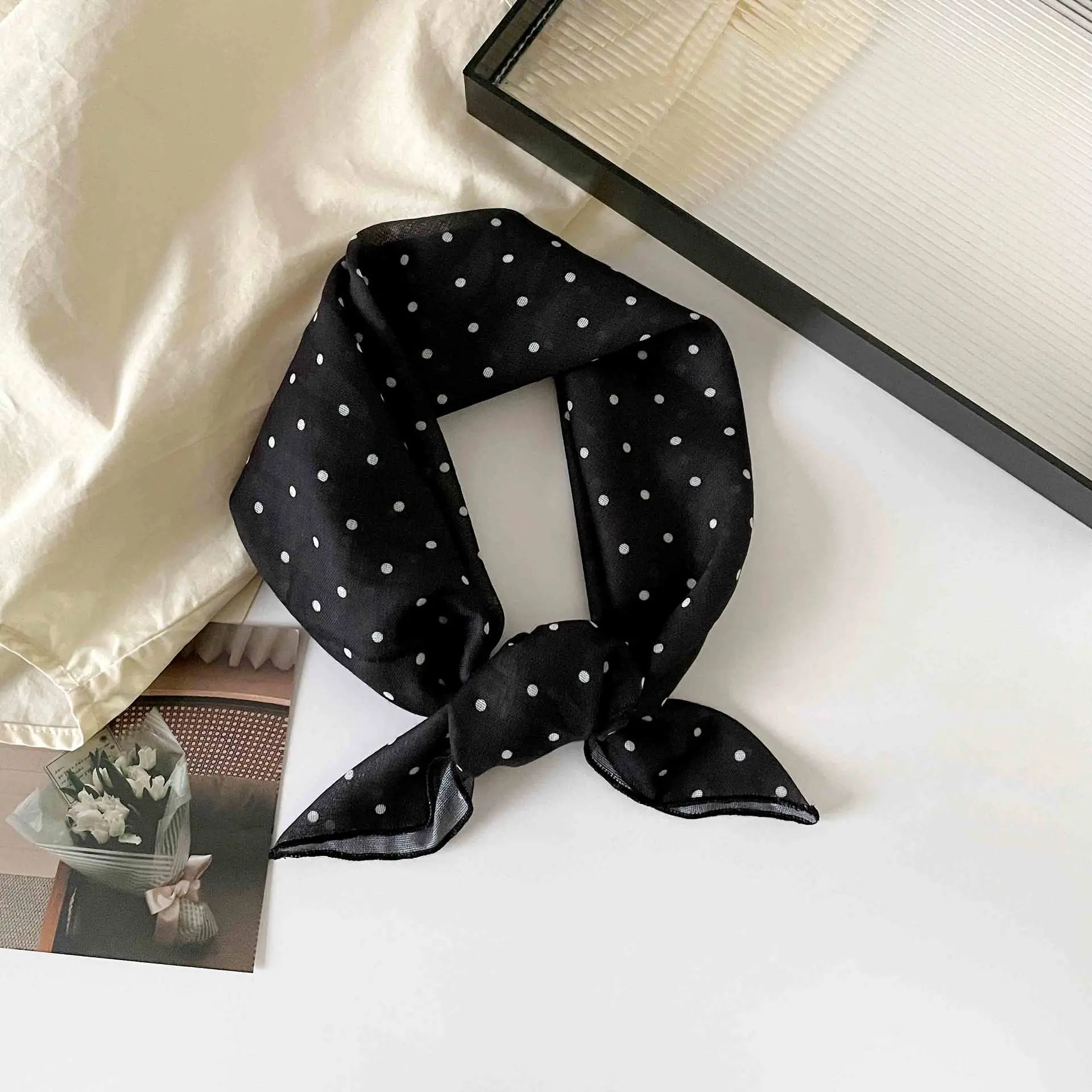 Plaid Leopard Print Scarf for Women Brown — feature 31