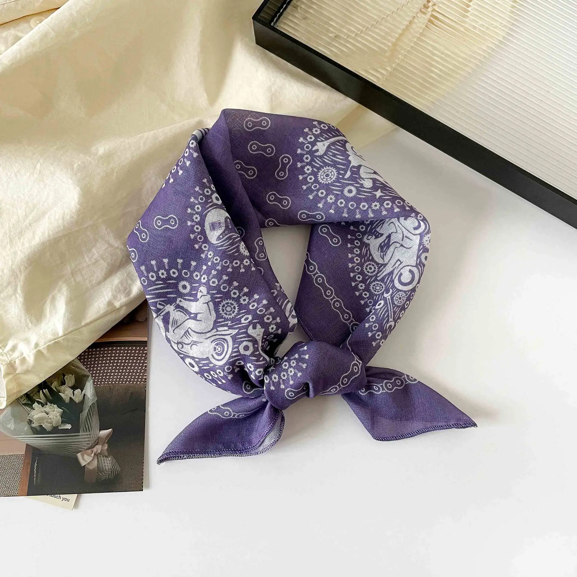 Plaid Leopard Print Scarf for Women Brown - Image 33