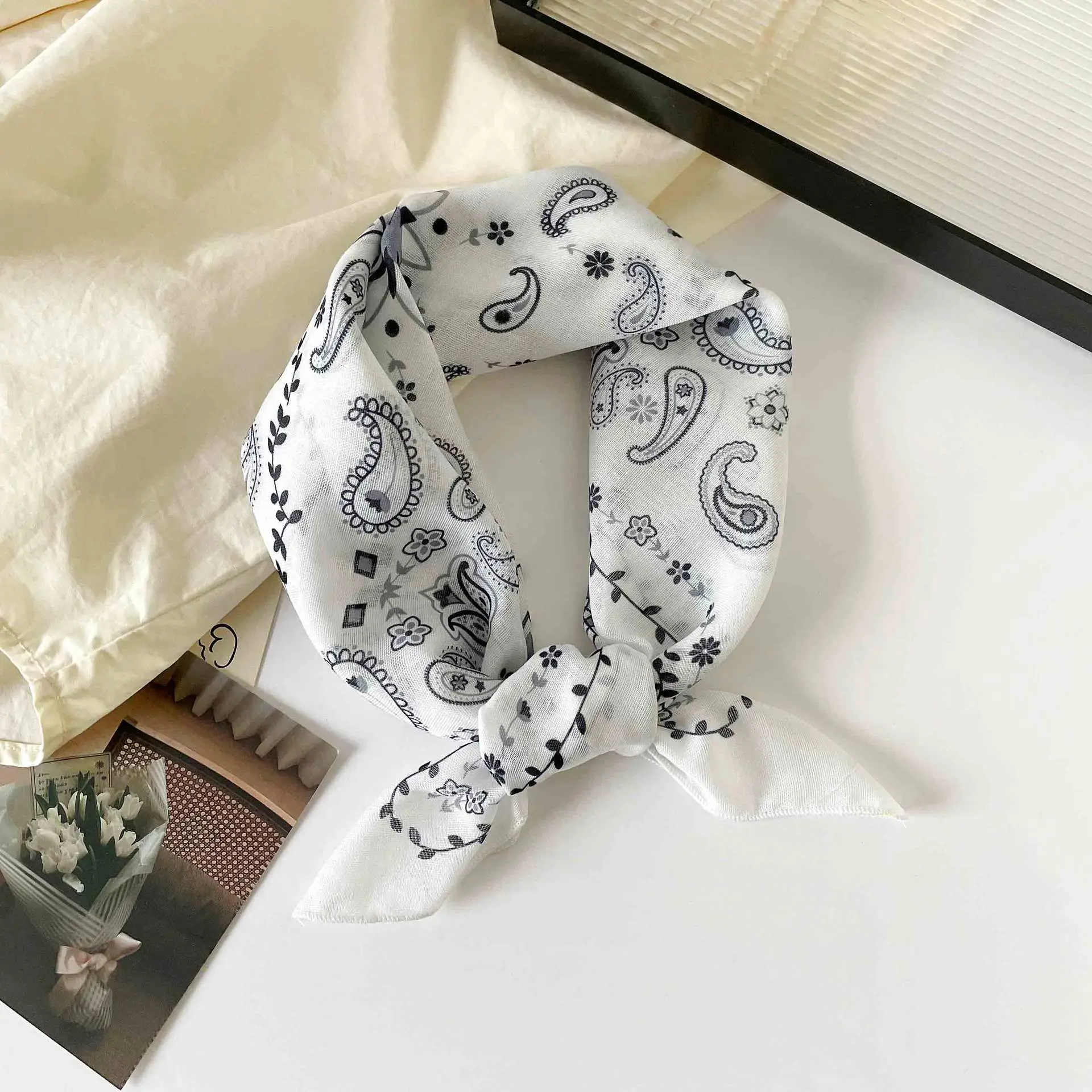 Plaid Leopard Print Scarf for Women Brown - Image 39