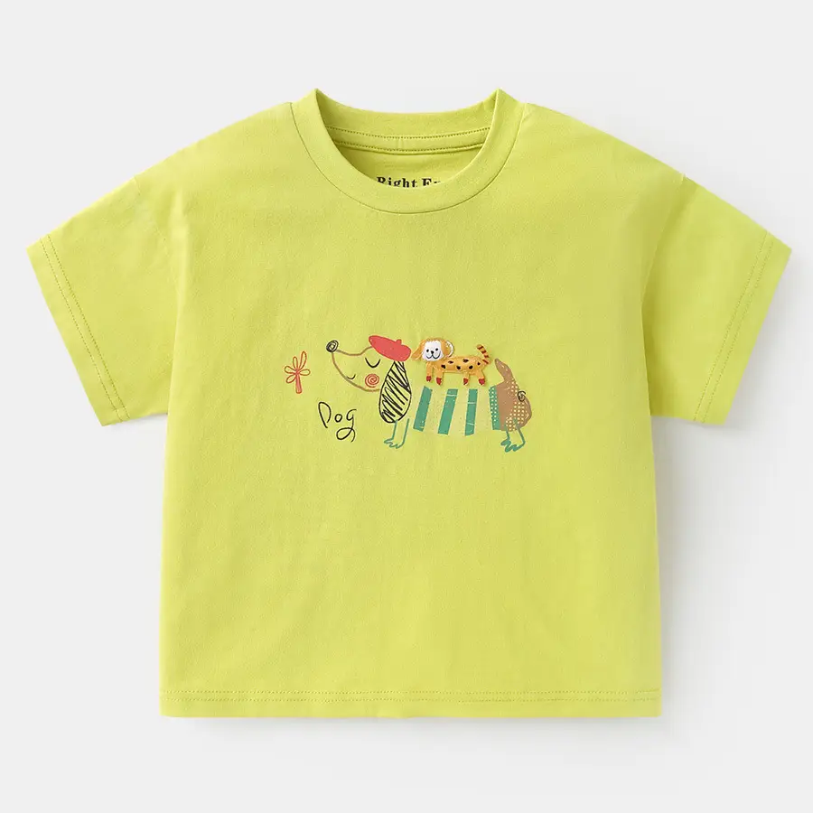 Boys Cotton T-Shirt Summer Light Green Striped - Image 3