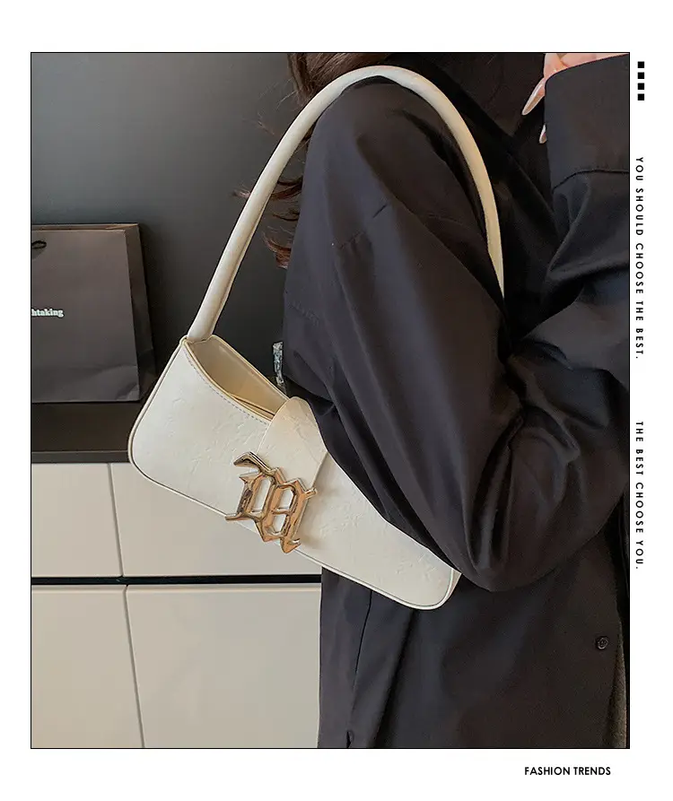 White Gold Logo Shoulder Bag for Women Spring 2025 — feature 2