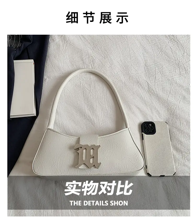 White Gold Logo Shoulder Bag for Women Spring 2025 — feature 4