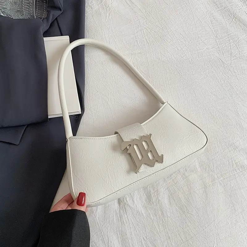 White Gold Logo Shoulder Bag for Women Spring 2025 - Image 4