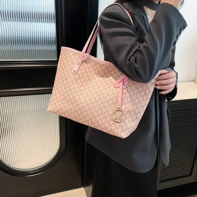 Pink Monogram Tote Bag for Women with Pink Strap — feature 25