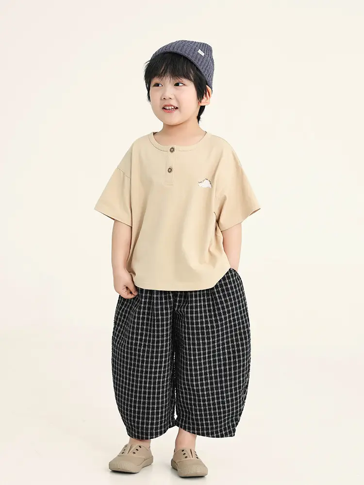 Kids Brown T-Shirt Short Sleeve Summer Wear - Image 4