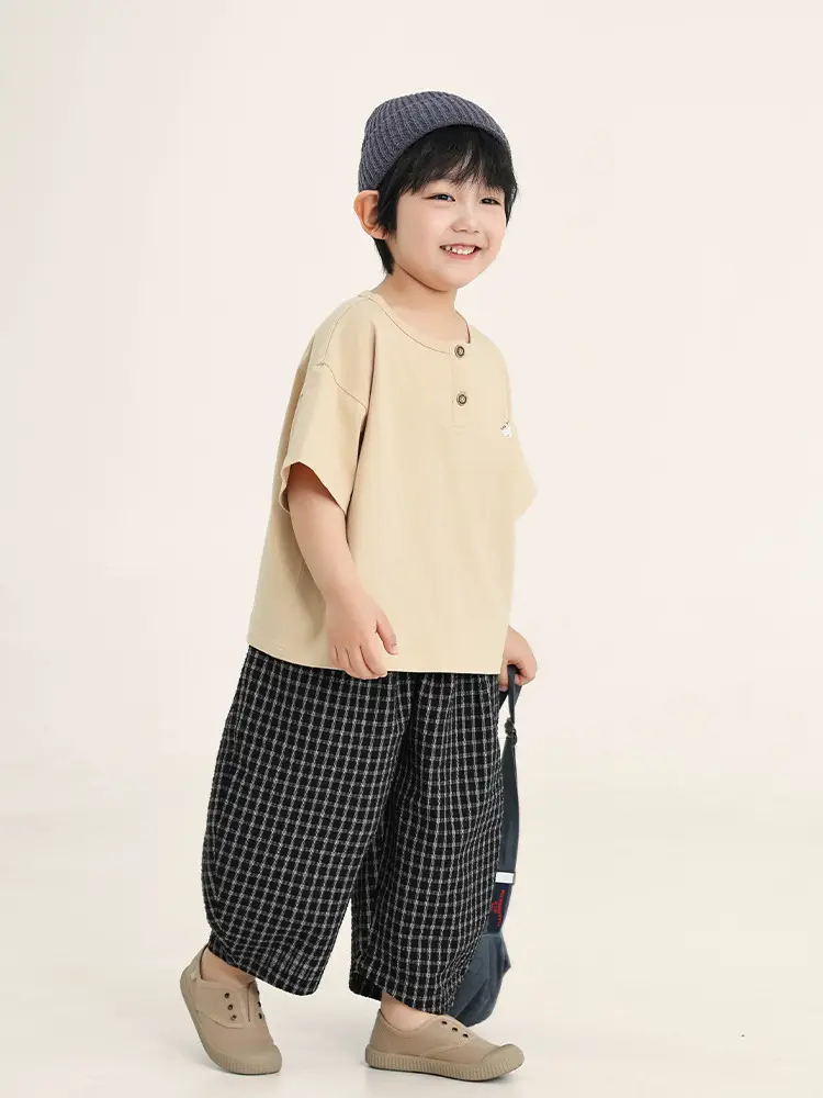 Kids Brown T-Shirt Short Sleeve Summer Wear - Image 5