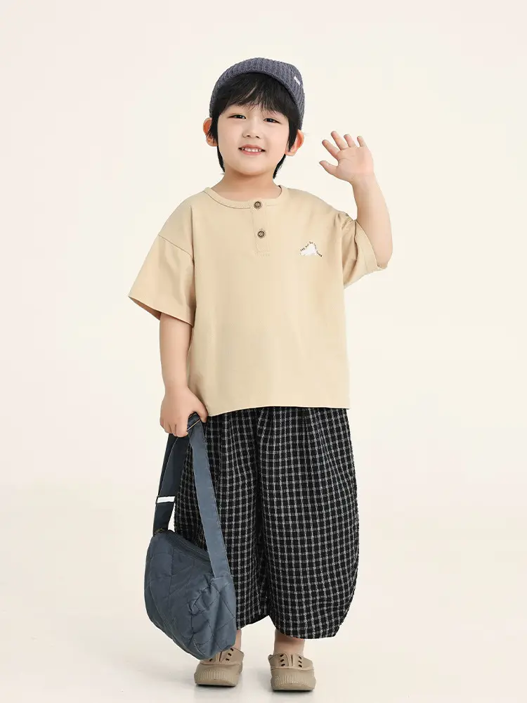 Kids Brown T-Shirt Short Sleeve Summer Wear - Image 6
