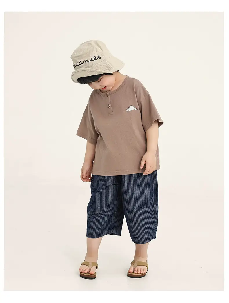 Kids Brown T-Shirt Short Sleeve Summer Wear — feature 14
