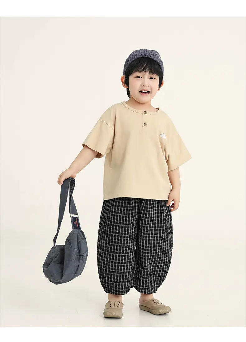 Kids Brown T-Shirt Short Sleeve Summer Wear — feature 15