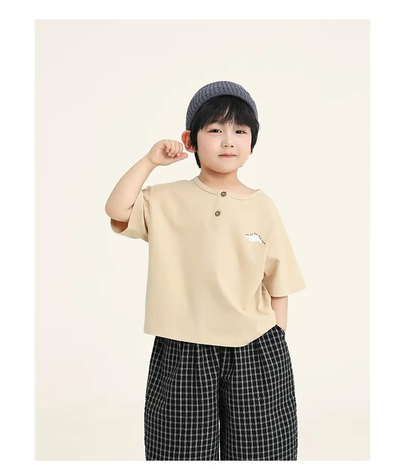 Kids Brown T-Shirt Short Sleeve Summer Wear — feature 17