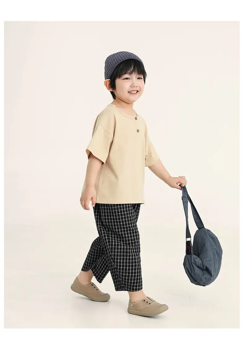 Kids Brown T-Shirt Short Sleeve Summer Wear — feature 18