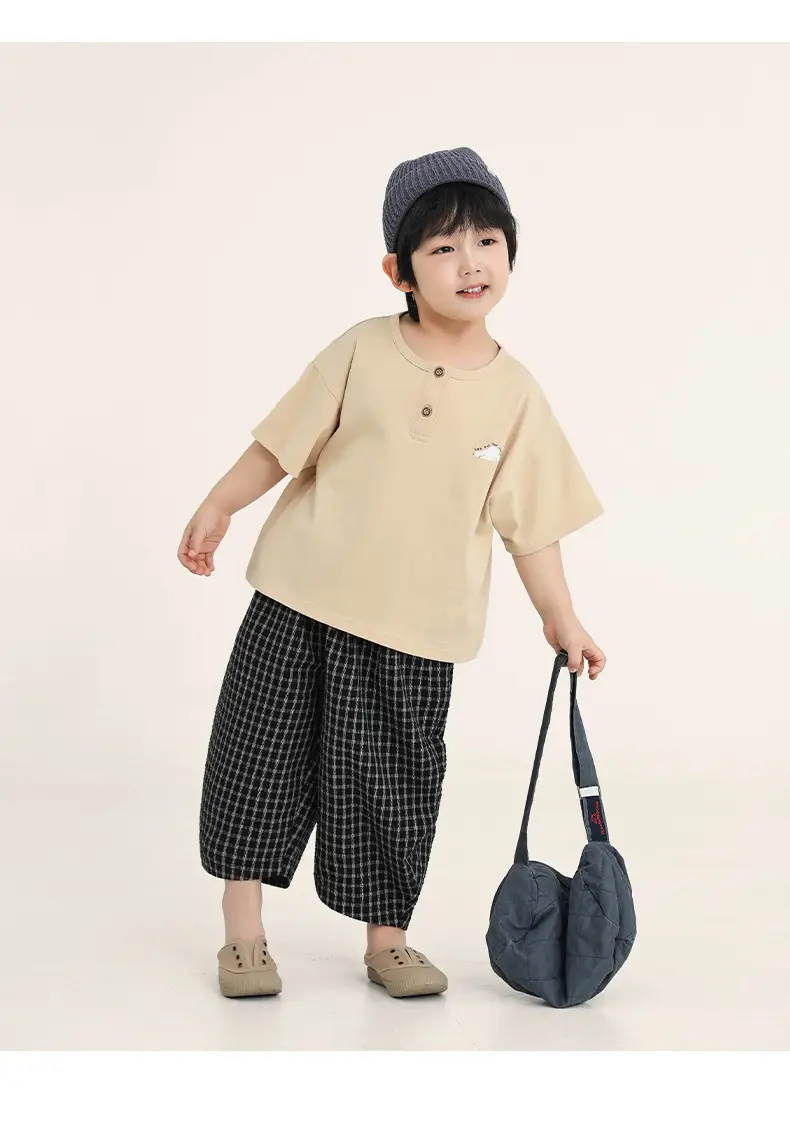 Kids Brown T-Shirt Short Sleeve Summer Wear — feature 19