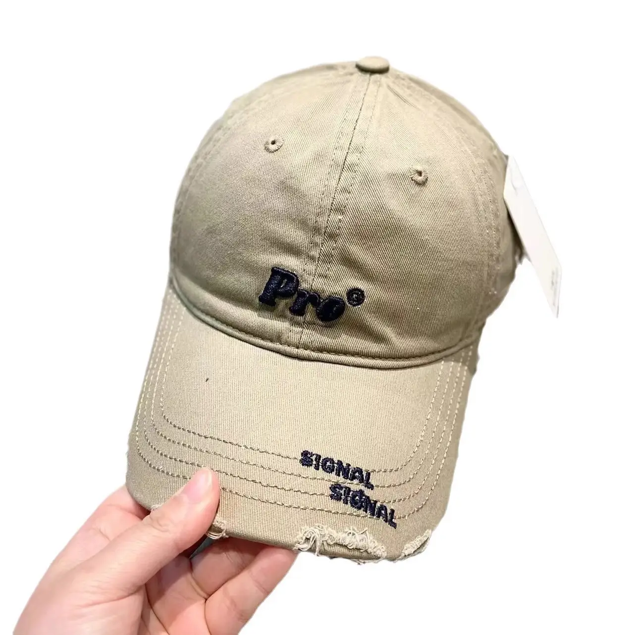White Pro Embroidered Baseball Cap Women Korean Style