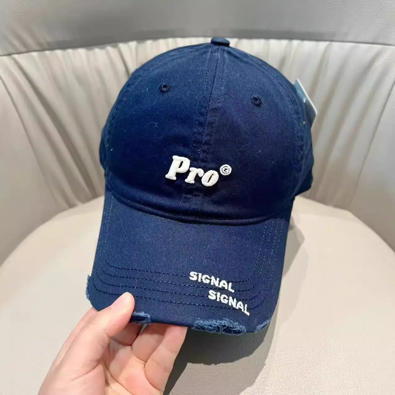 White Pro Embroidered Baseball Cap Women Korean Style — feature 5
