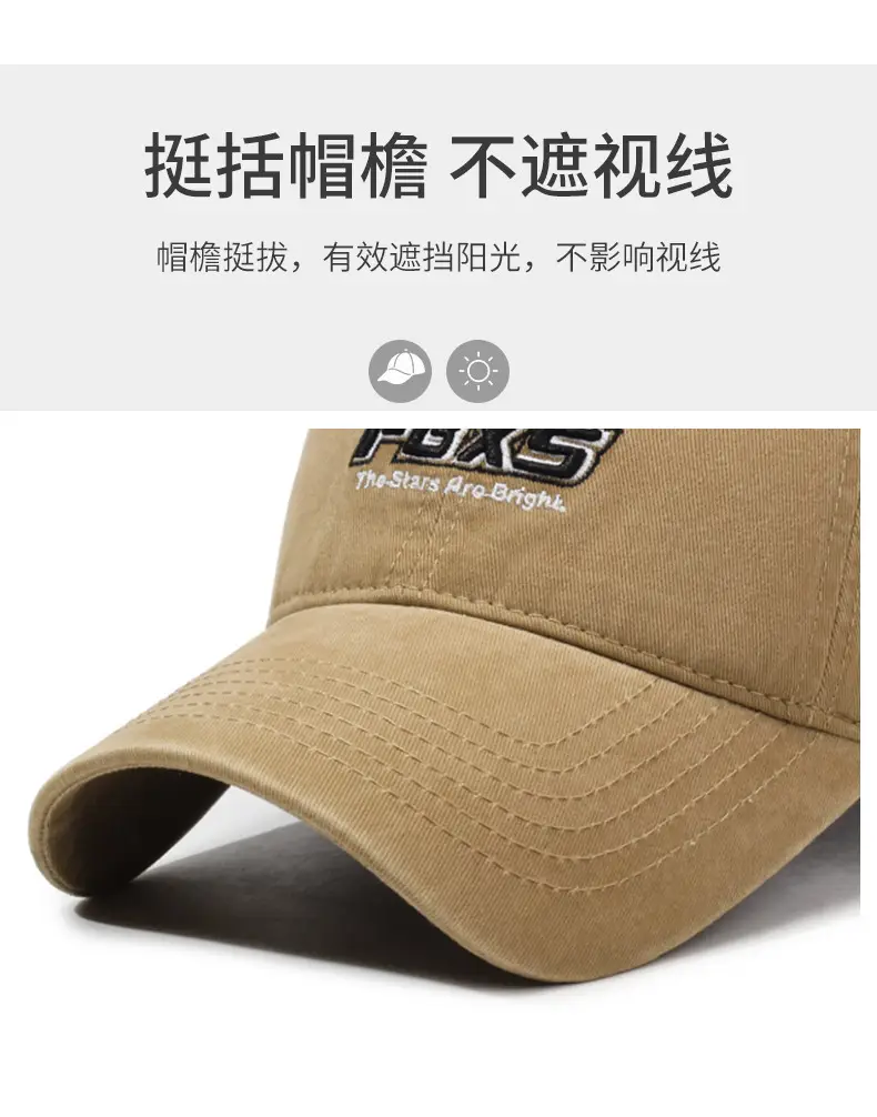 Washed Baseball Cap Women Men Retro Old Grey — feature 2