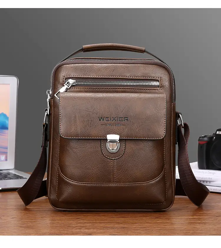 Men's Waterproof Leather Crossbody Bag Large Capacity — feature 22