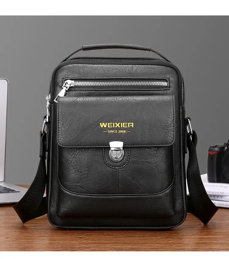 Men's Waterproof Leather Crossbody Bag Large Capacity — feature 24