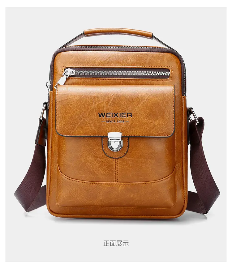 Men's Waterproof Leather Crossbody Bag Large Capacity — feature 27