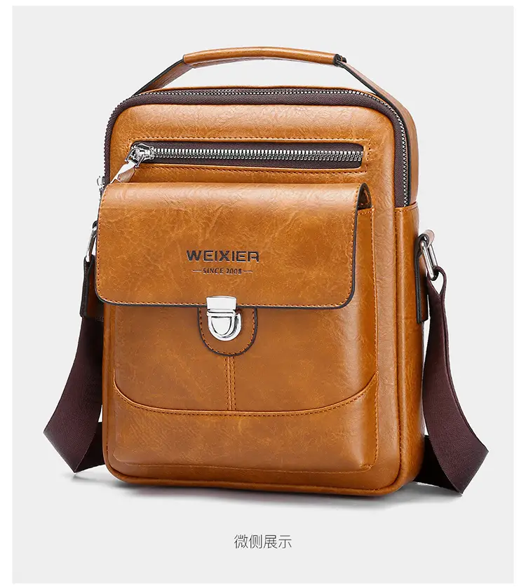 Men's Waterproof Leather Crossbody Bag Large Capacity — feature 28