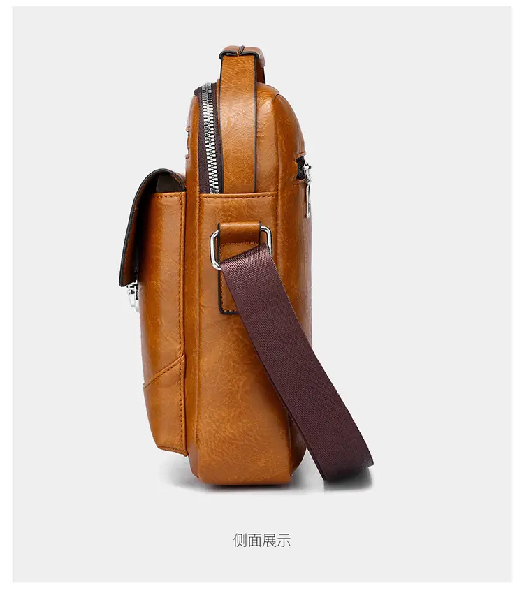 Men's Waterproof Leather Crossbody Bag Large Capacity — feature 29