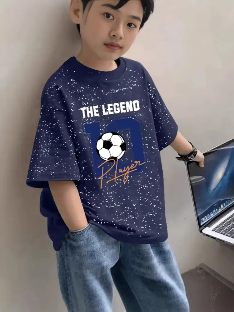 Boys Cotton Starling T-Shirt 2024 Summer Middle Large - Image 8