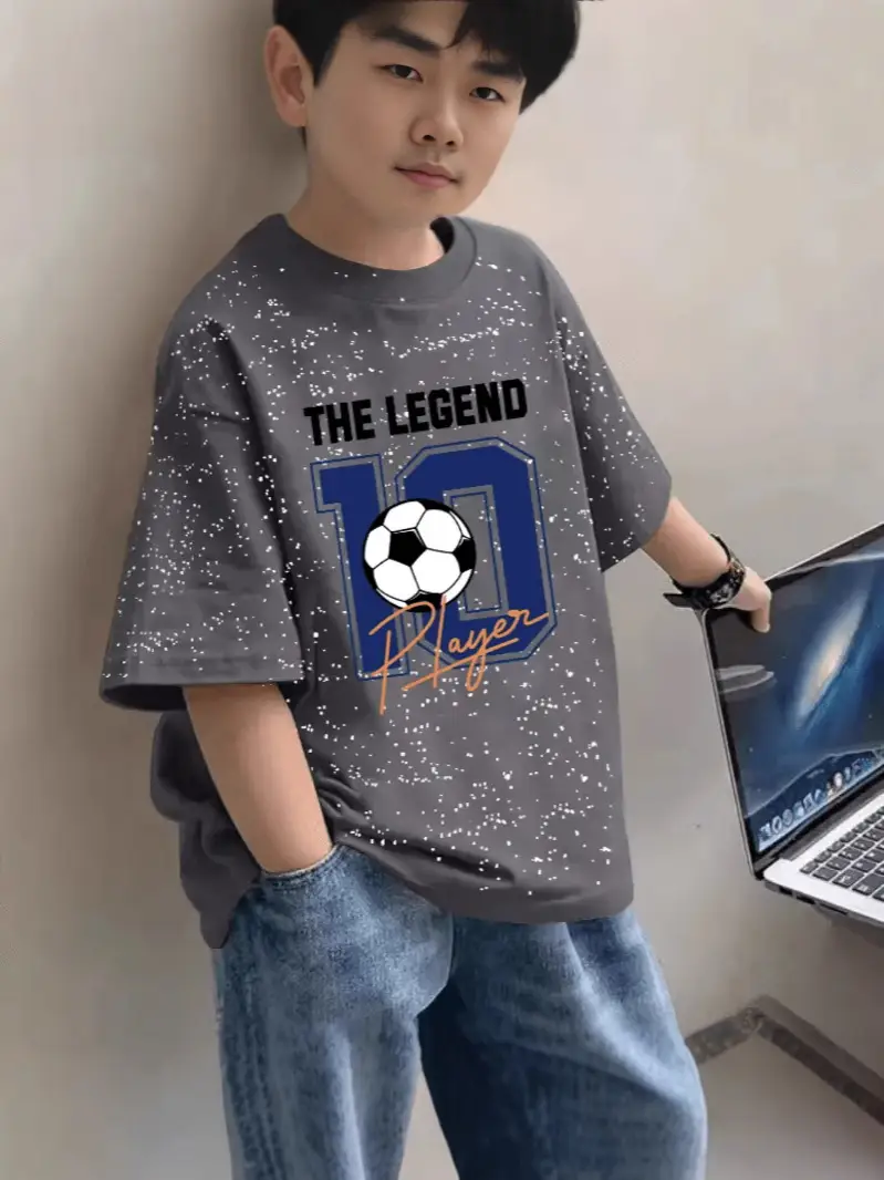 Boys Cotton Starling T-Shirt 2024 Summer Middle Large - Image 10