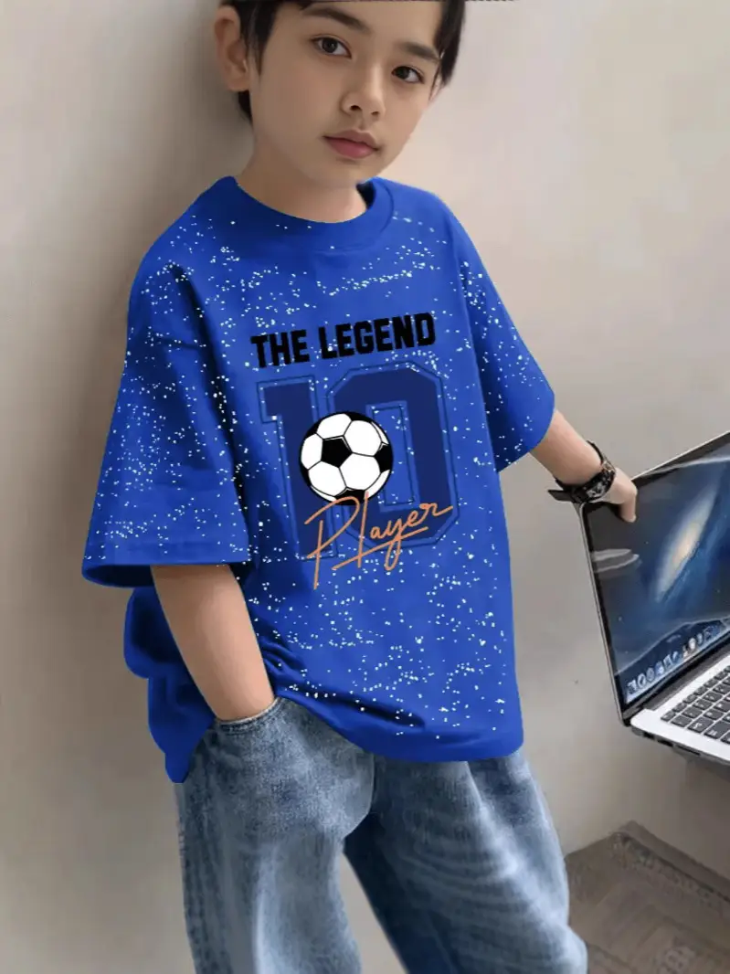 Boys Cotton Starling T-Shirt 2024 Summer Middle Large - Image 11