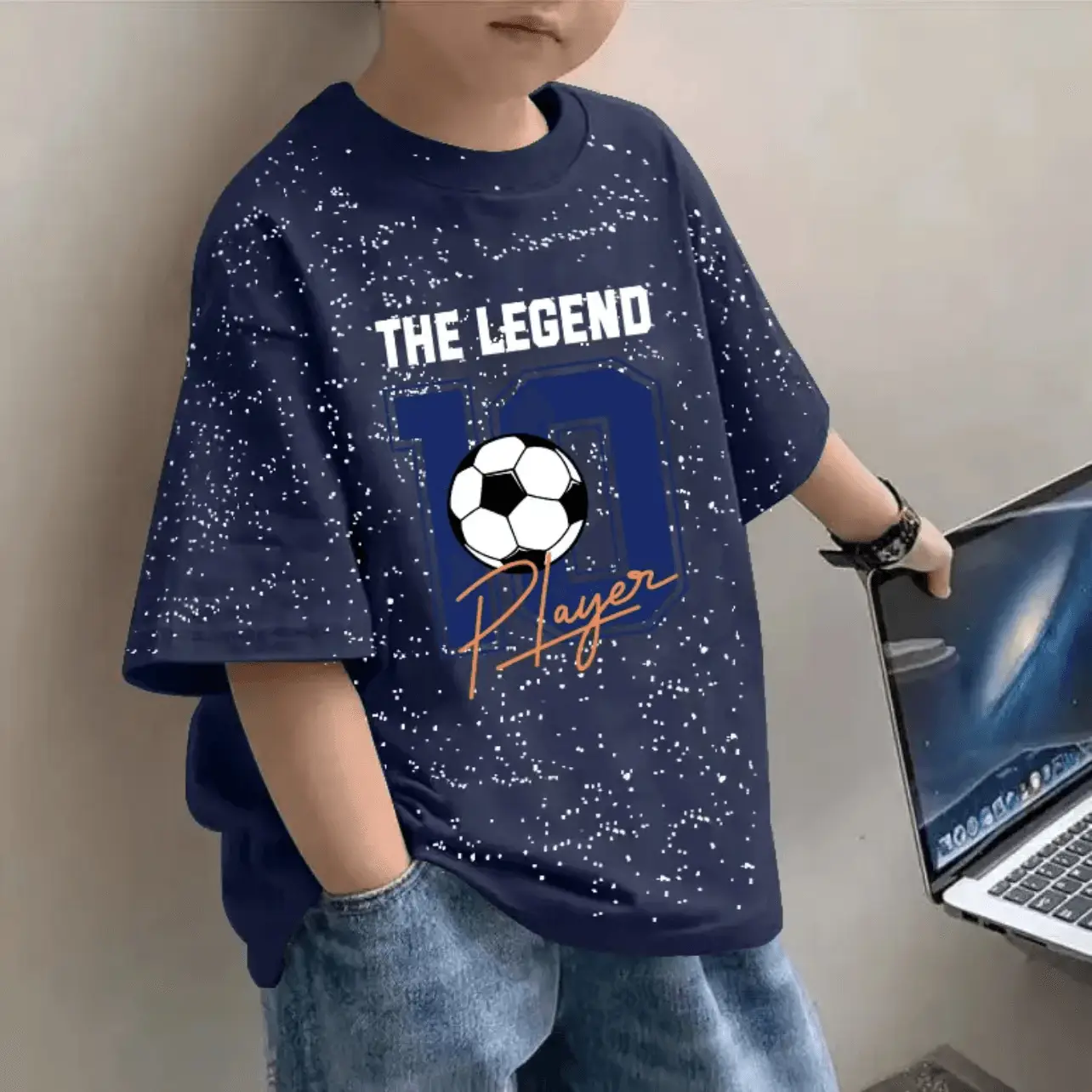 Boys Cotton Starling T-Shirt 2024 Summer Middle Large — feature 8