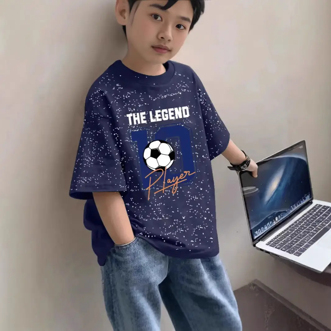 Boys Cotton Starling T-Shirt 2024 Summer Middle Large
