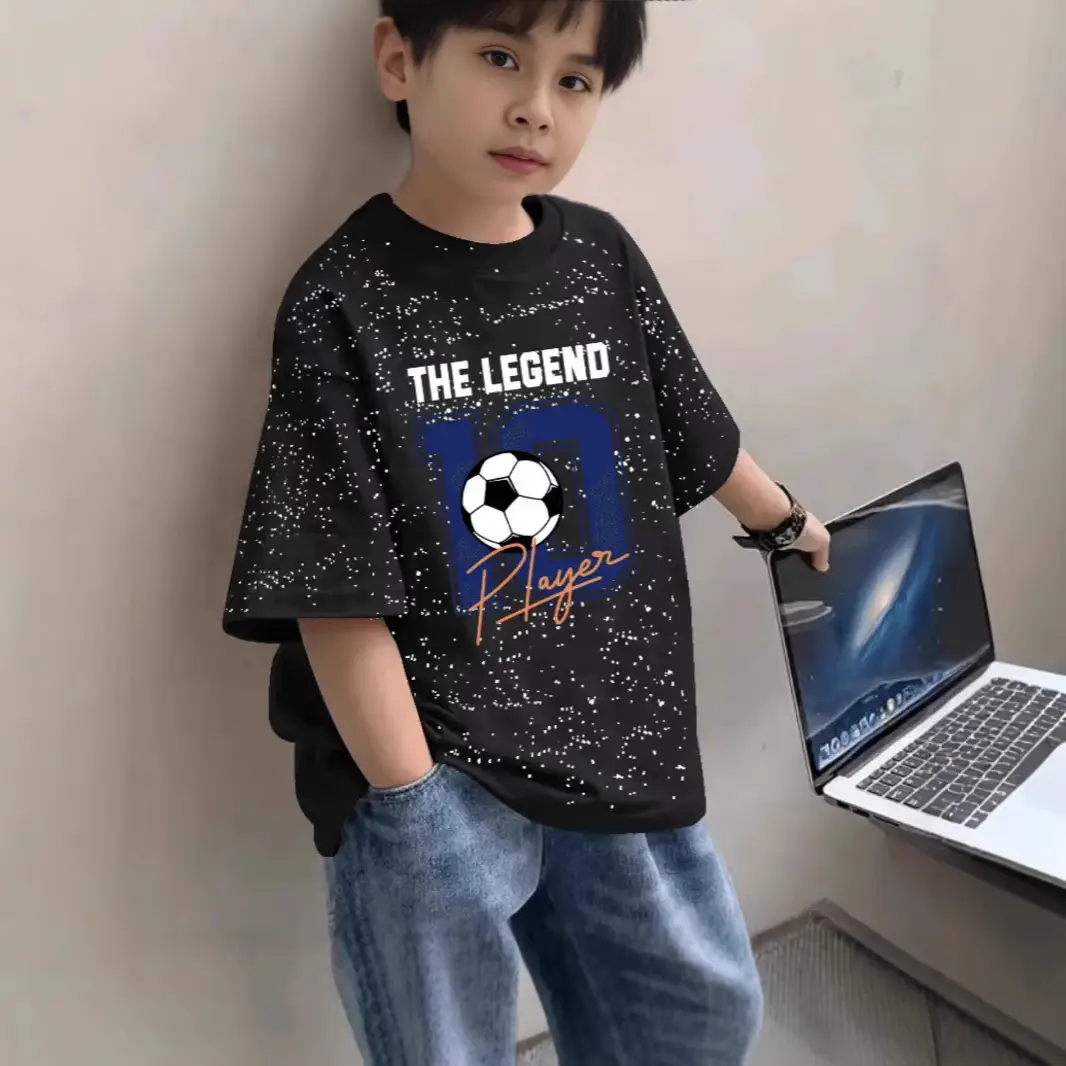 Boys Cotton Starling T-Shirt 2024 Summer Middle Large - Image 2