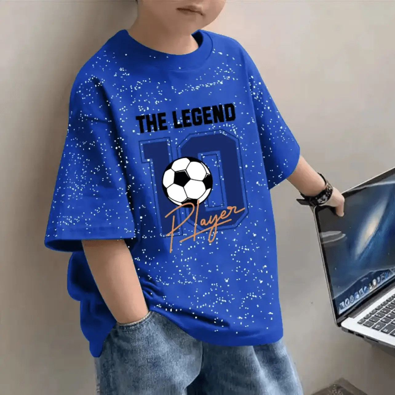 Boys Cotton Starling T-Shirt 2024 Summer Middle Large - Image 3