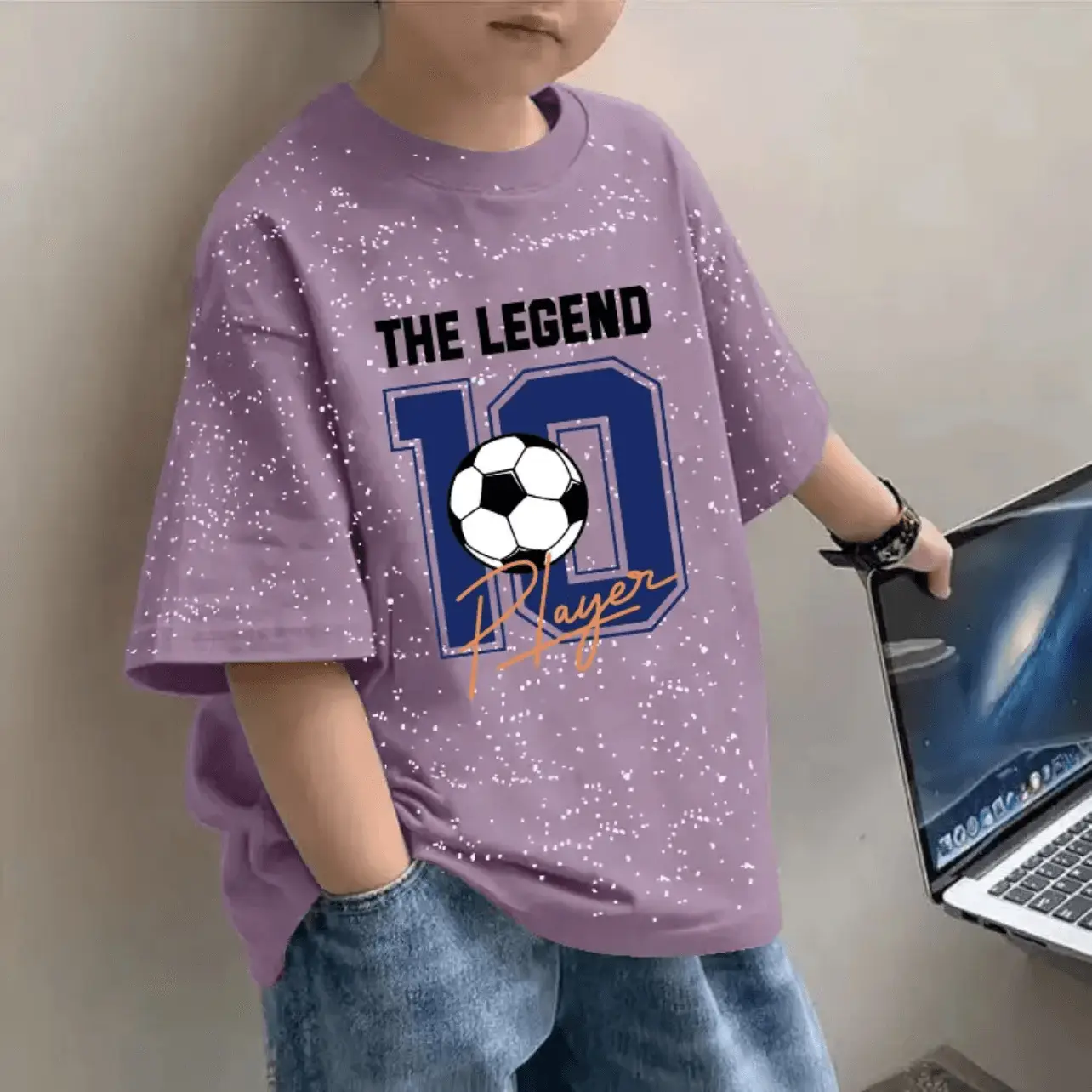 Boys Cotton Starling T-Shirt 2024 Summer Middle Large - Image 5