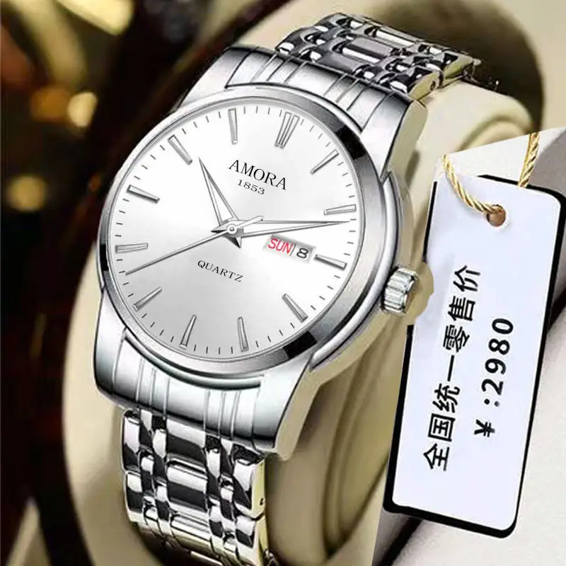 Men's Stainless Steel Quartz Watch with Dual Calendar — feature 10