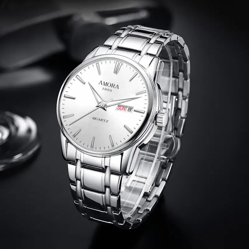 Men's Stainless Steel Quartz Watch with Dual Calendar — feature 11