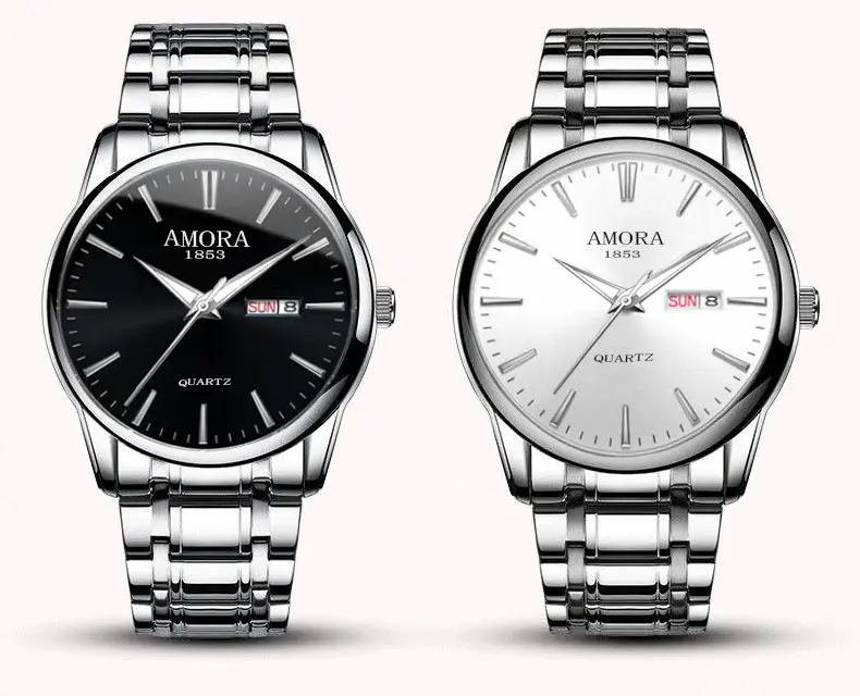 Men's Stainless Steel Quartz Watch with Dual Calendar — feature 5