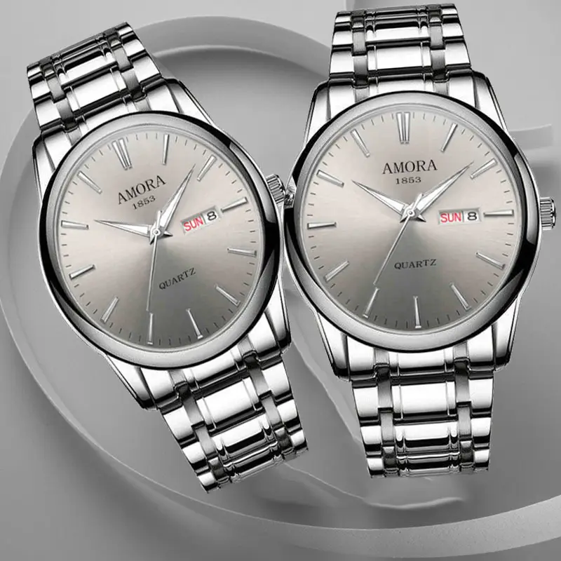 Men's Stainless Steel Quartz Watch with Dual Calendar — feature 8