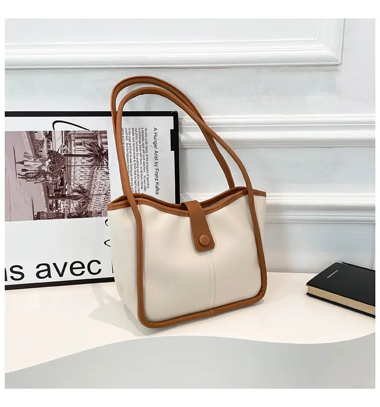 Women's 2025 Contrast Tote Bags Large Capacity Leather Goods — feature 35