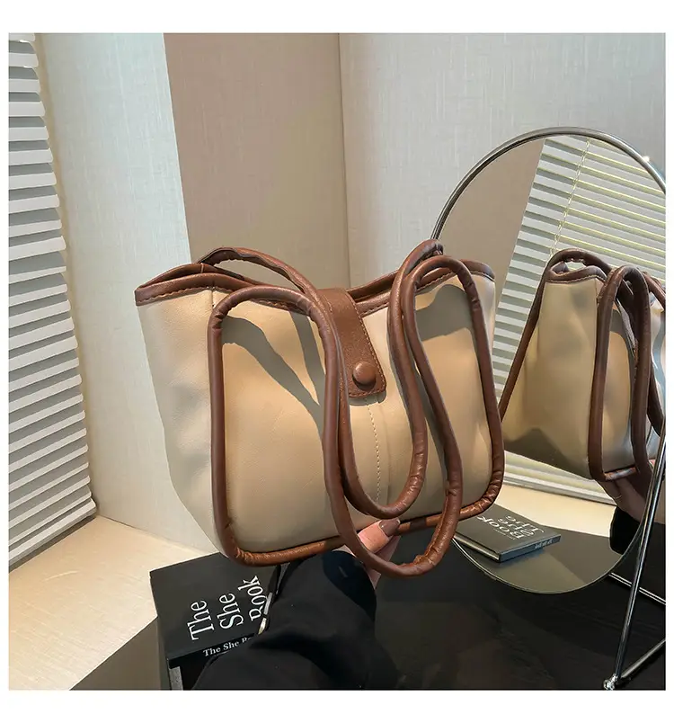 Women's 2025 Contrast Tote Bags Large Capacity Leather Goods — feature 42