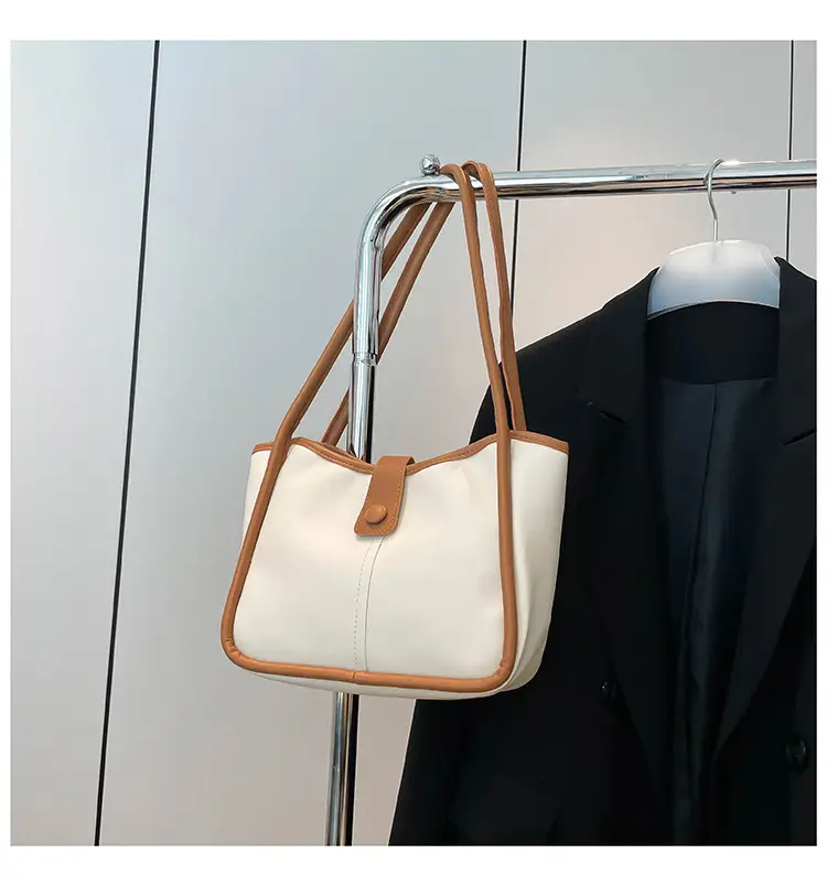 Women's 2025 Contrast Tote Bags Large Capacity Leather Goods — feature 50