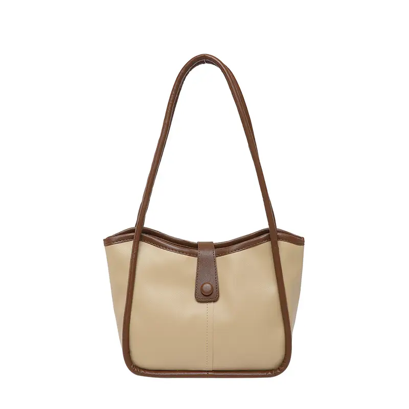 Women's 2025 Contrast Tote Bags Large Capacity Leather Goods - Image 3