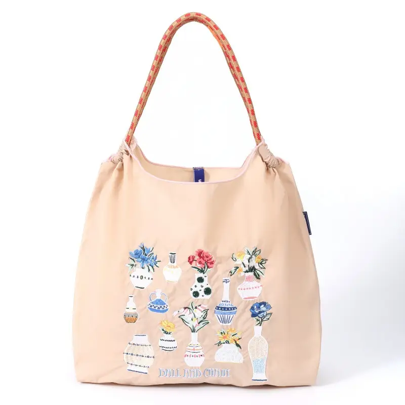Chinese Embroidered Guofeng Women's Tan Handbag Set - Image 116