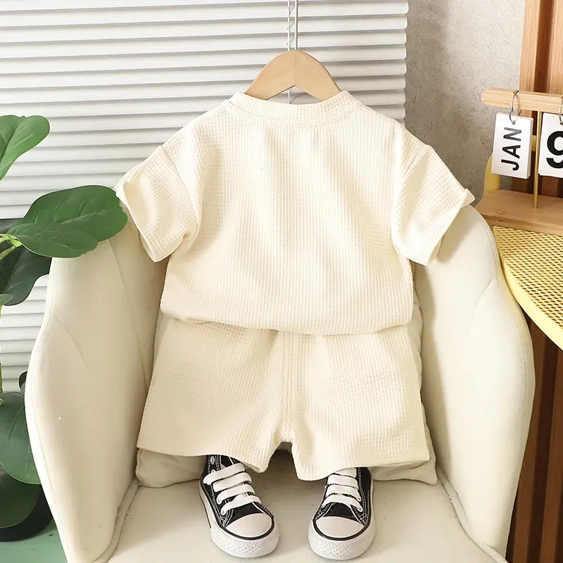 Boys Bear Print 2Pc Summer Suit Cream 2025 - Image 5