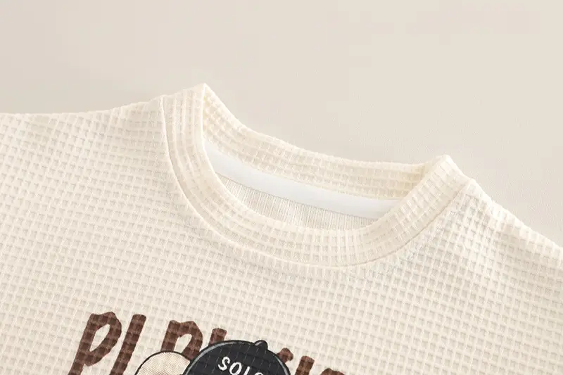 Boys Bear Print 2Pc Summer Suit Cream 2025 — feature 6
